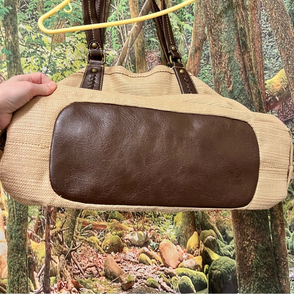 Fossil Burlap Tan Cream Purse handbag - Picture 12 of 12